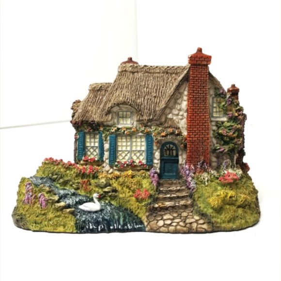 Thomas Kinkade Miniature SWANBROOKE COTTAGE with Certificate 90s Collectible VTG - Picture 1 of 11